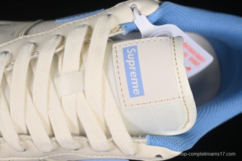 Nike Air Force 1 '07 Low Supreme Collaboration Blue Swoosh Gum Sole Casual Sneakers - XS1958-547