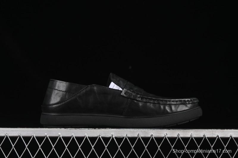 ECCO Soft Moc Summer Genuine Leather Breathable Slip-On Driving Shoes - 63516801001