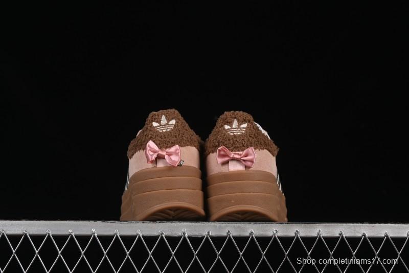 Adidas Originals Gazelle Bold JR4244 Collaboration Low-Top Platform Sneakers with Slip-Resistant Durable Sole