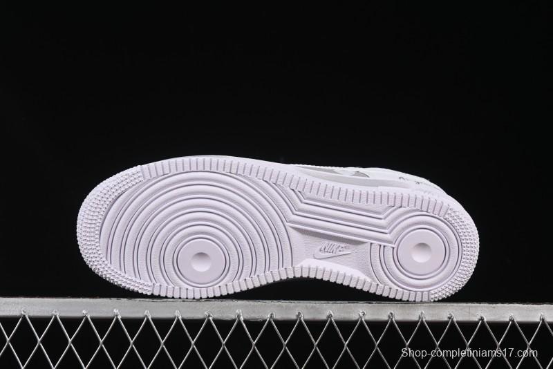 Nike Air Force 1 '07 Low Custom Official Hot Style 2D Theme White Gray Spray Paint Casual Sneakers - CW2288-111