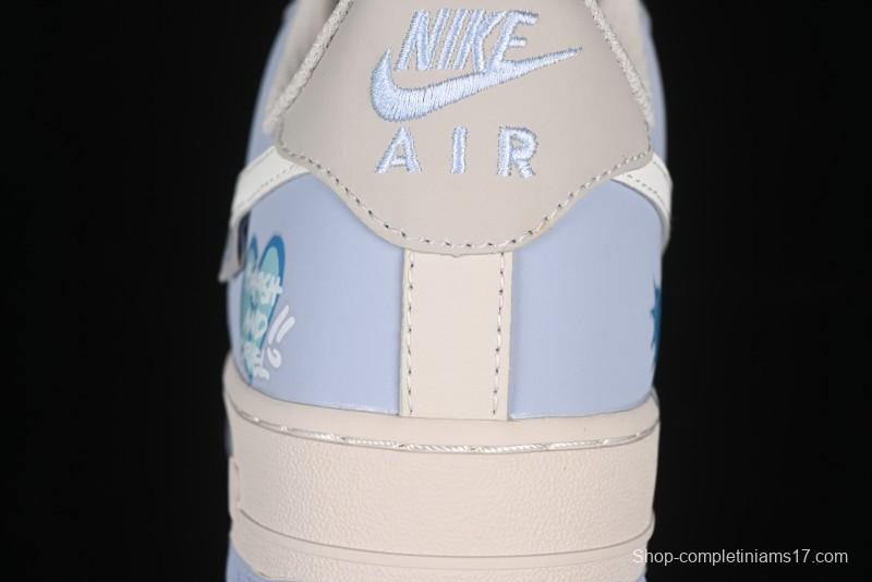 Nike Air Force 1'07 Low "Blue Star Love" 520 Series Limited Edition Casual Sneakers - DB3301-991