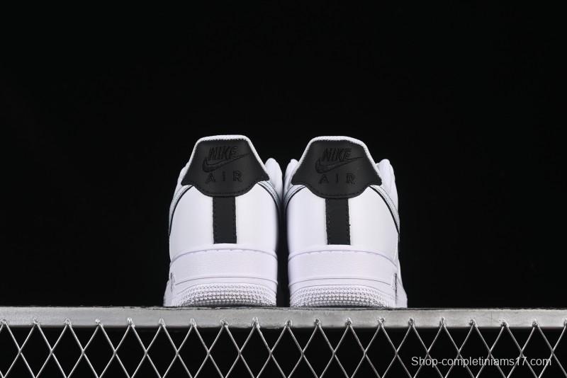 Nike Air Force 1 '07 Low Casual Sneakers in White-Black Gradient with Full-Length Air Cushion - ZH0316-078