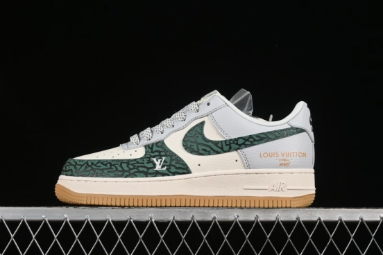 Nike Air Force 1 '07 Low LV Collaboration Green Stone Grain Gum Sole Casual Sneakers - ZH2598-306