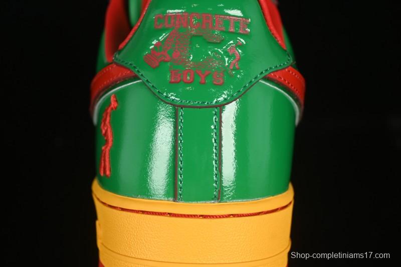 Nike Air Force 1'07 Low Lil Yachty Collaboration Casual Sneakers with Patent Leather and Multicolor Design - IH4383-300
