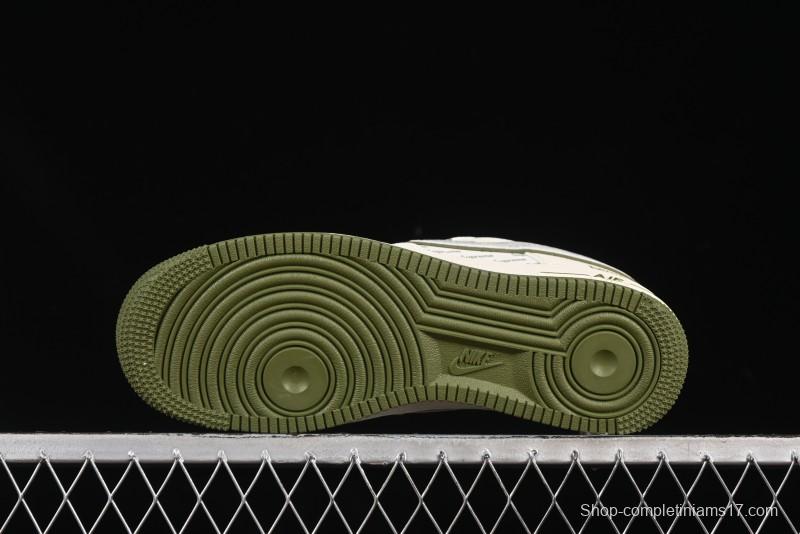 Nike Air Force 1 '07 Low Supreme Collaboration Military Green Multi Swoosh Casual Sneakers - XX3168-148
