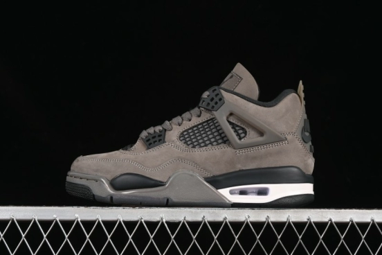 Nike Air Jordan 4 Retro Sneakers in Cave Stone Brown with Black Mesh and TPU Details - FV5029-200