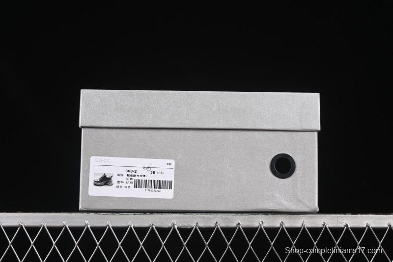 GG-CC 25ss New Platform Chunky Sneakers with 7CM Height Increase and Irregular Design - 668-2 Silver