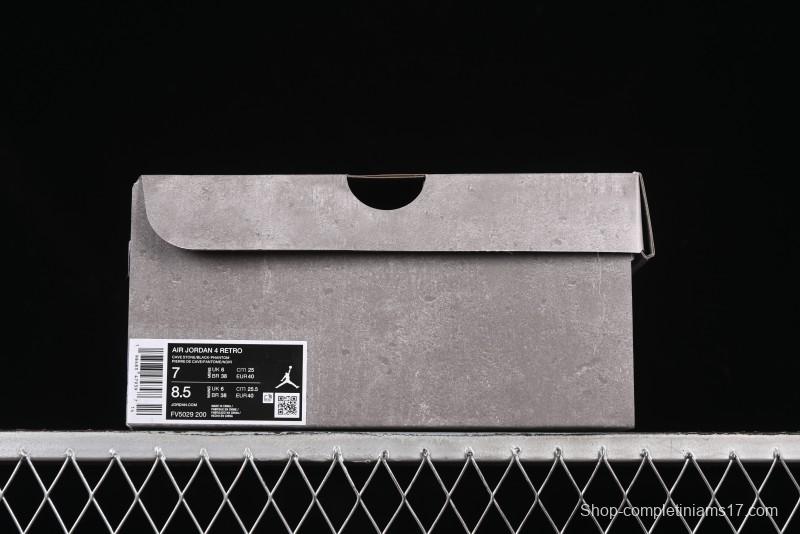 Nike Air Jordan 4 Retro Sneakers in Cave Stone Brown with Black Mesh and TPU Details - FV5029-200