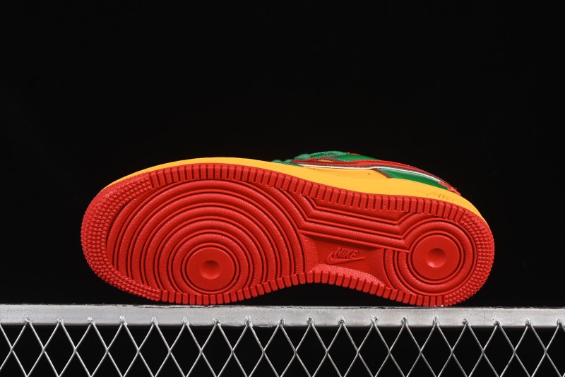 Nike Air Force 1'07 Low Lil Yachty Collaboration Casual Sneakers with Patent Leather and Multicolor Design - IH4383-300