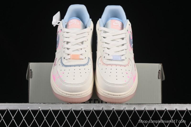 Nike Air Force 1'07 Low Pink and Blue Love Limited Edition Casual Sneakers - CW1574-058