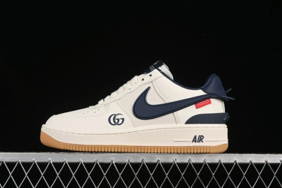 Nike Air Force 1 '07 Low Gucci Collaboration Large Swoosh Gum Sole Casual Sneakers - XS3464-576