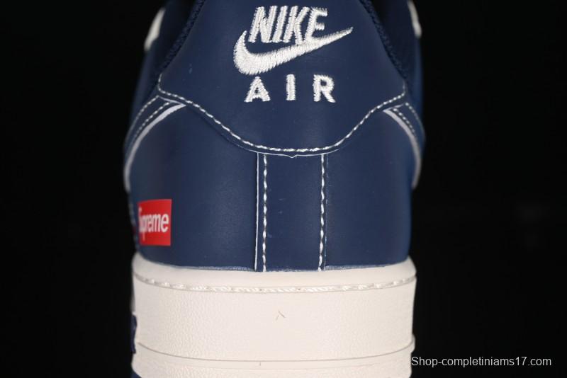 Nike Air Force 1 '07 Low Supreme Collaboration Grey Blue Casual Sneakers - HH7518-054