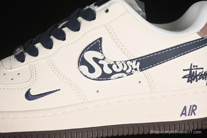 Nike Air Force 1 '07 Low Stussy Collaboration Cartoon Swoosh Casual Sneakers - ZH2598-309