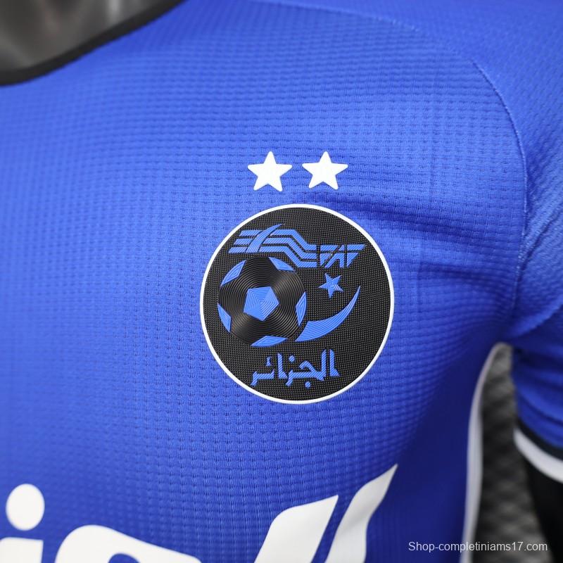 Player Version 2025 Algeria Blue with Arabic Sponsor Jersey