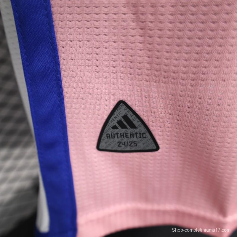 Player Version 2025 Algeria White-Pink with Country Map Design Jersey