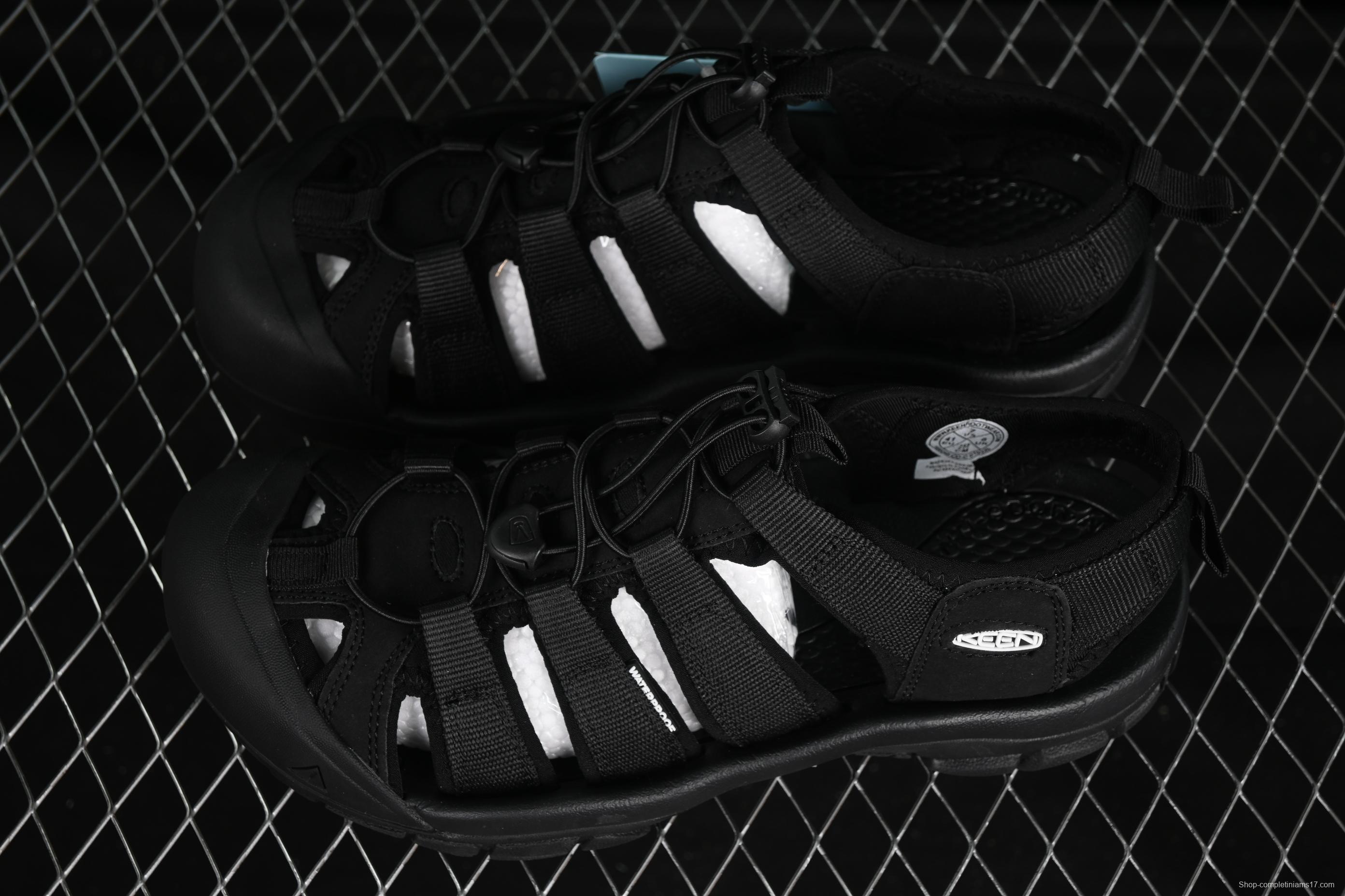 Keen Newport Summer Trendy Woven Elastic Strap Water Hiking Outdoor Sandals - 1022258 Black White