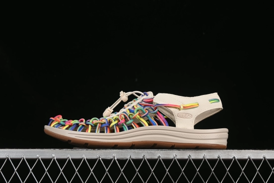 Keen Uneek Flat-M Woven Elastic Strap Camouflage Outdoor Sandals for Hiking and Water Sports - 1025169 CAMOUFLAGE