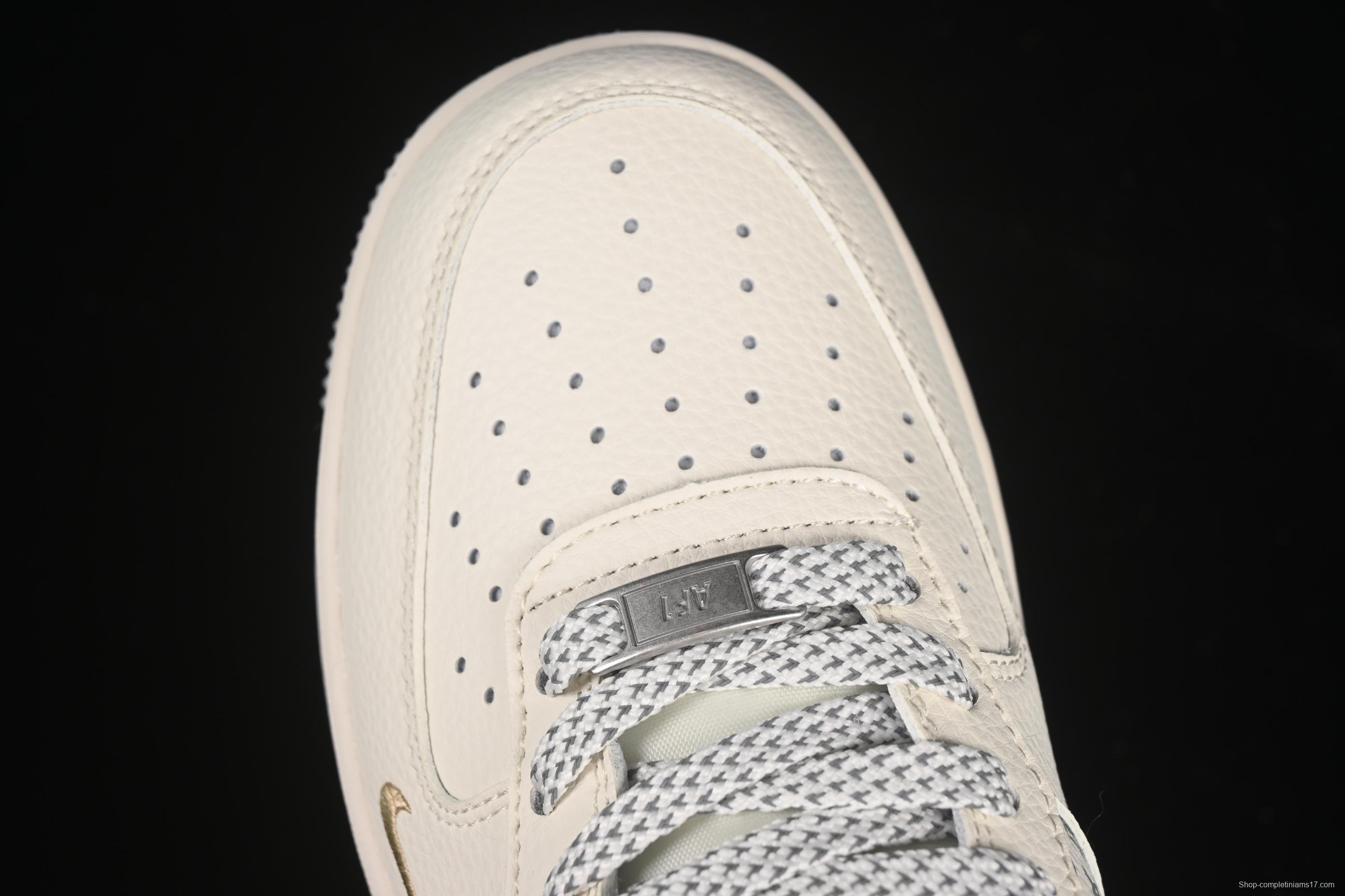 Nike Air Force 1'07 Low LV Collaboration Print Small Gold Swoosh Casual Sneakers - XX3168-159