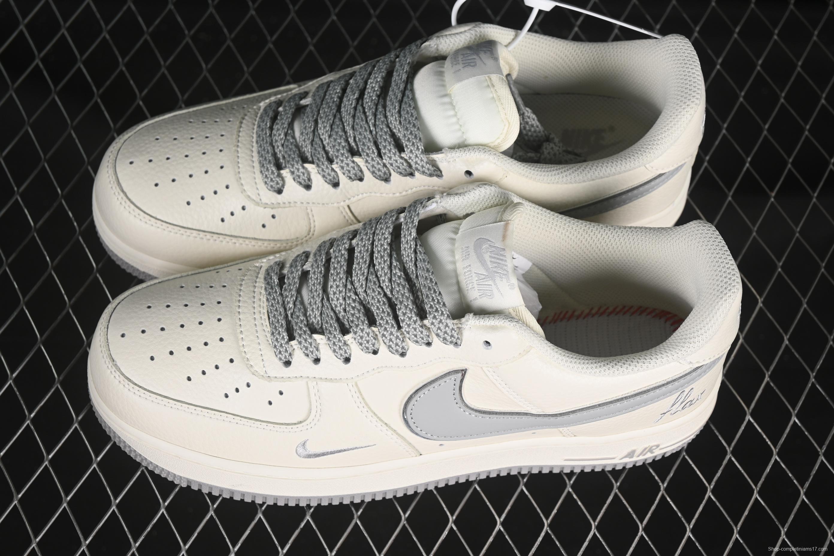 Nike Air Force 1 '07 Low Dream White Grey Swoosh Casual Sneakers - DR2024-106