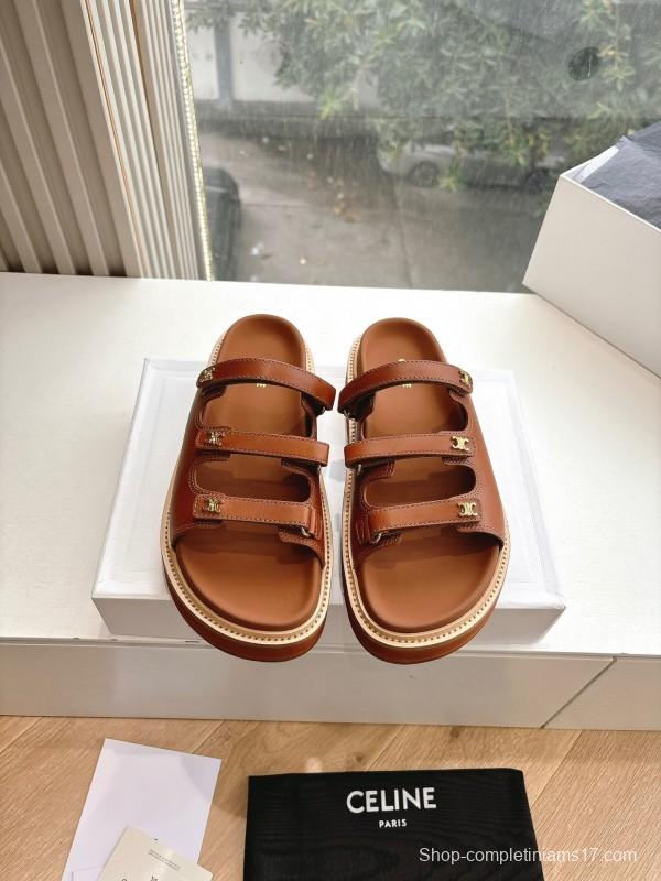 2025 CELINE Brown Leather Sandals