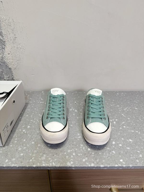 2025 Women VISVIM Green Canvas Sneakers