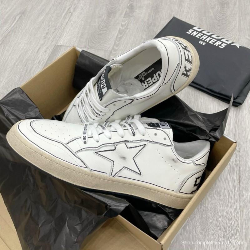 2024 Unisex GGDB White Black Leather Sneakers