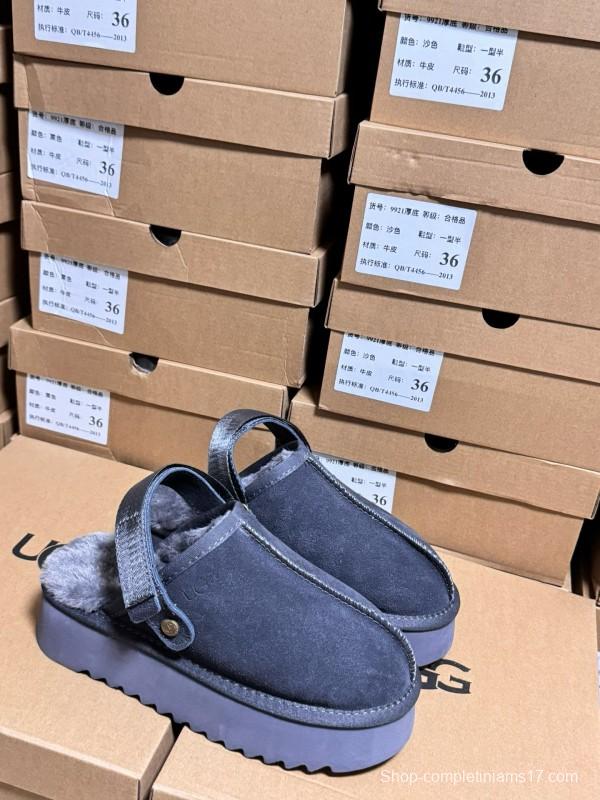2024 Women UGG Grey Suede Slip-On Slippers MJ00170