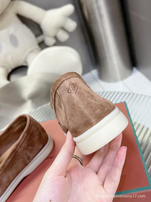 2024 Men Loro Piana Brown Suede Loafers MJ00270