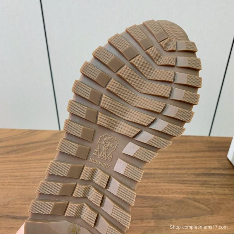 2025 Unisex Brunello Cucinelli Beige Suede Nubuck Leather Sneakers LY