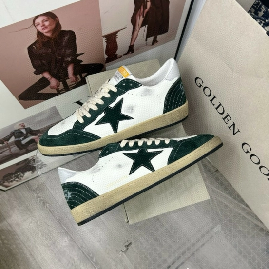 2024 Unisex GGDB White Green Leather Sneakers MJ00260