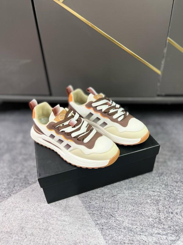 2024 Unisex Armani Beige Brown Pink Leather Mesh Casual Shoes MJ00230