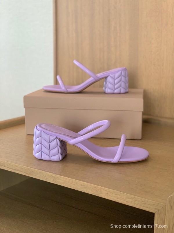2025 Women Gianvito Rossi Purple Leather Slippers