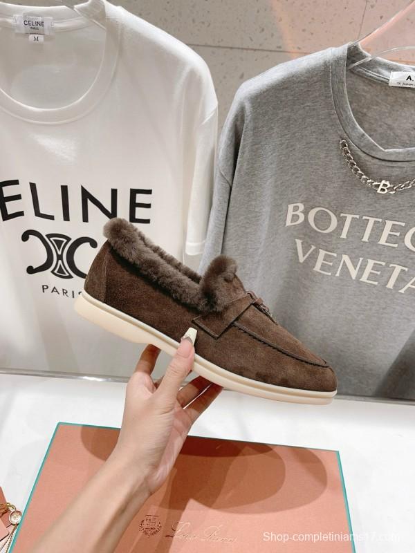 2024 Women Le Parmentier Brown Suede Shearling Loafer MJ00310