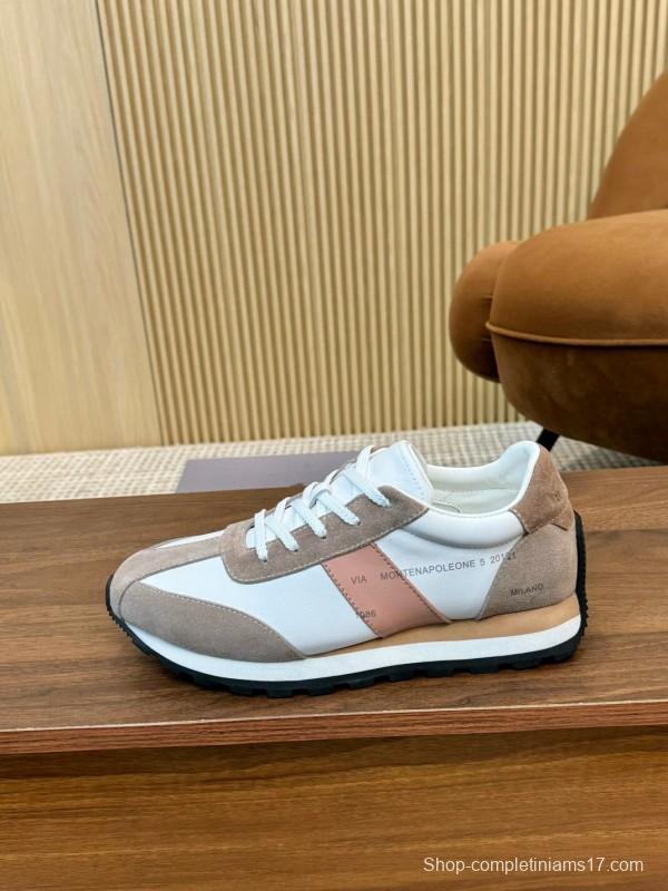 2025 Unisex TOM FORD White Brown Suede Leather Sneakers LY00360(F)/LY00370(M)