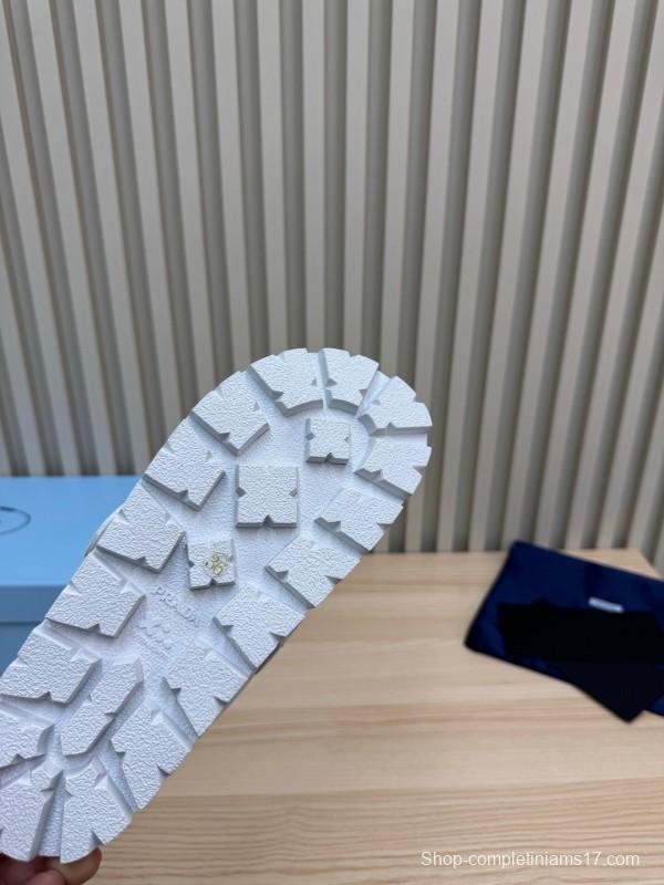 2025 Slippers Prada Light Gray Suede Slippers LY00280