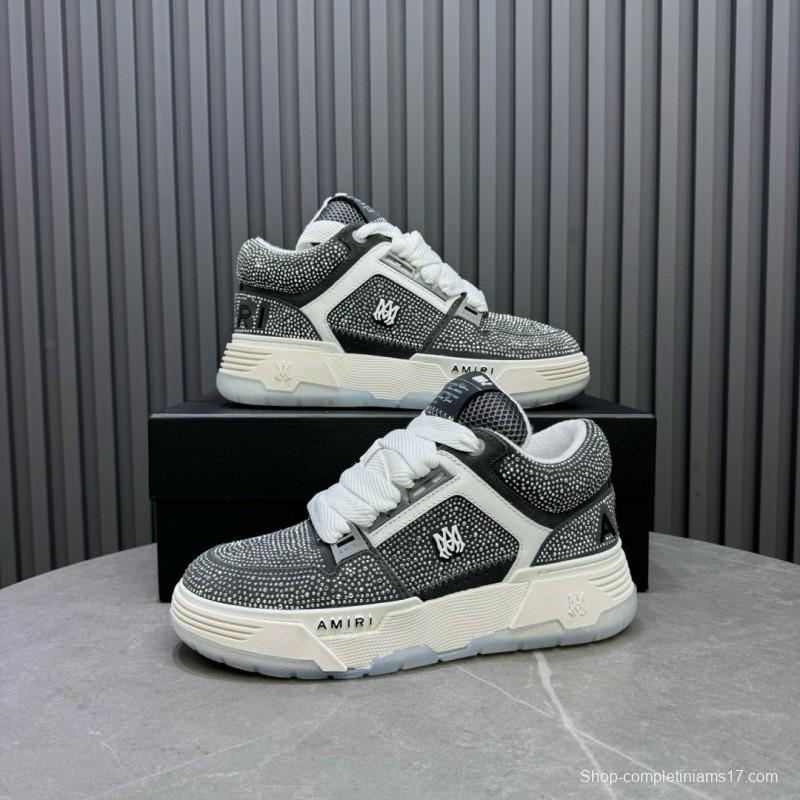 2024 Unisex Amiri Black White Leather Suede Sneaker MJ00410