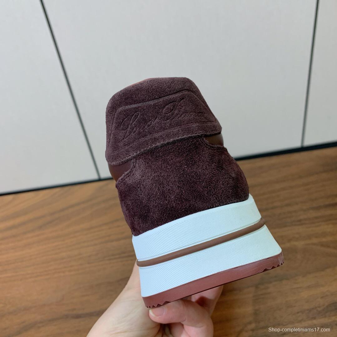 2025 Unisex Le Parmentier Brown Suede Leather Casual Sneakers