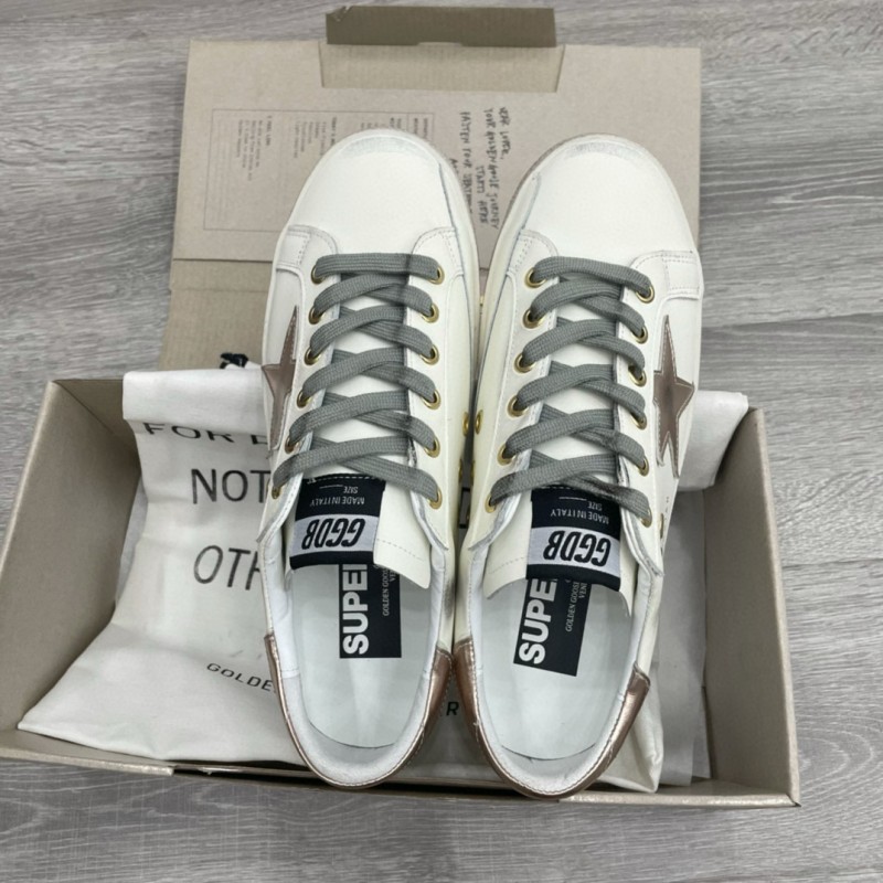 2025 Women GGDB White Brown Leather Sneakers