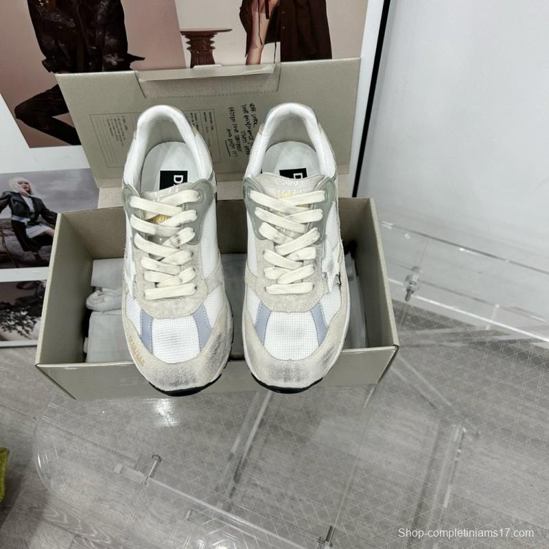 2024 Unisex GGDB White Grey Suede Mesh Sneakers