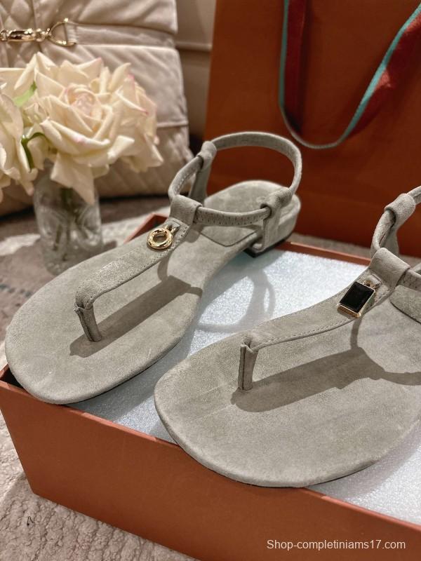 2025 Women LP Beige Suede Sandals LY00250