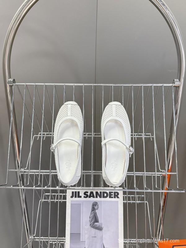 2025 Women Hermès White Leather Mesh Mary Jane KFY00250