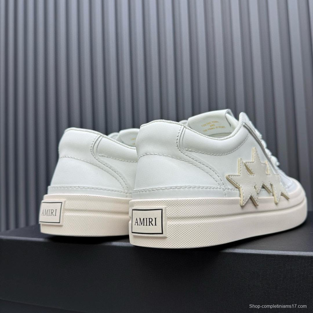2024 Unisex Amiri White Leather Sneakers MJ00300