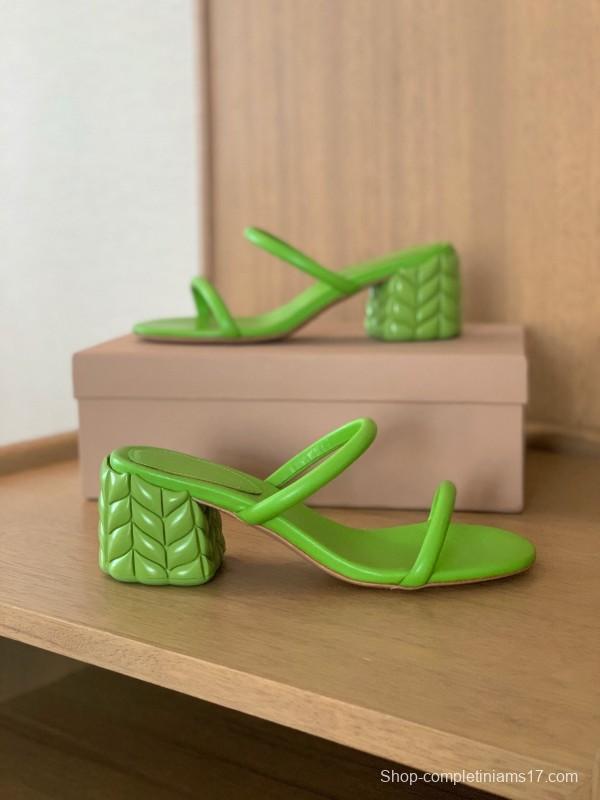 2025 Women Gianvito Rossi Green Leather Slippers
