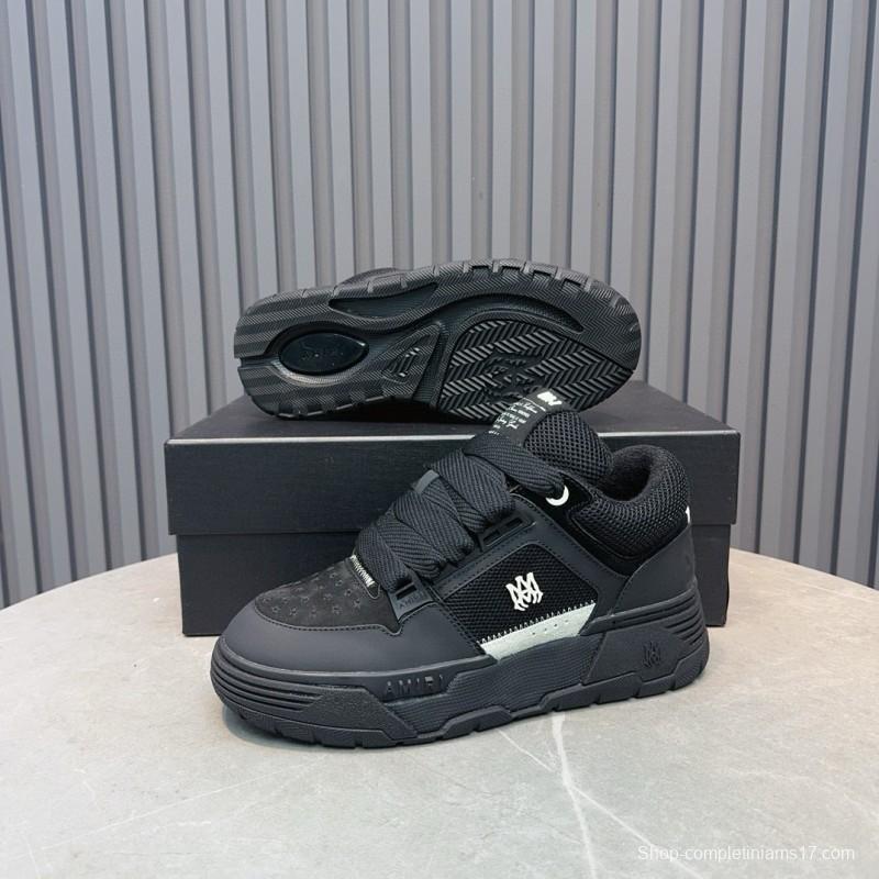 2024 Men Amiri Black Mesh Leather Sneakers MJ00360