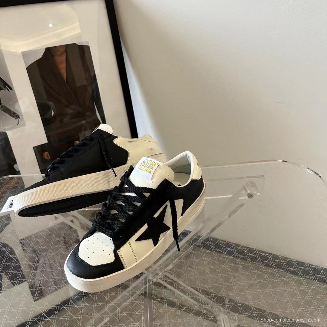 2024 Unisex GGDB Black White Leather Low Top Sneakers MJ00260