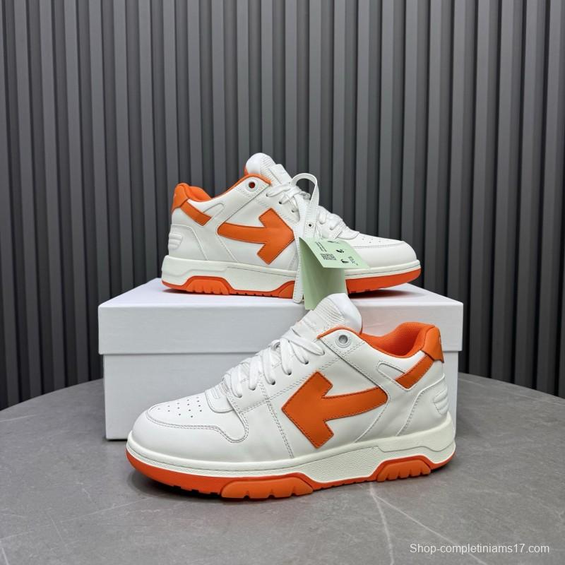 2025 Unisex Off-White White Orange Leather Sneakers MJ00320(W/M)