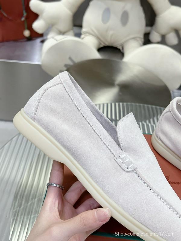 2024 Unisex LP White Suede Loafers MJ00270