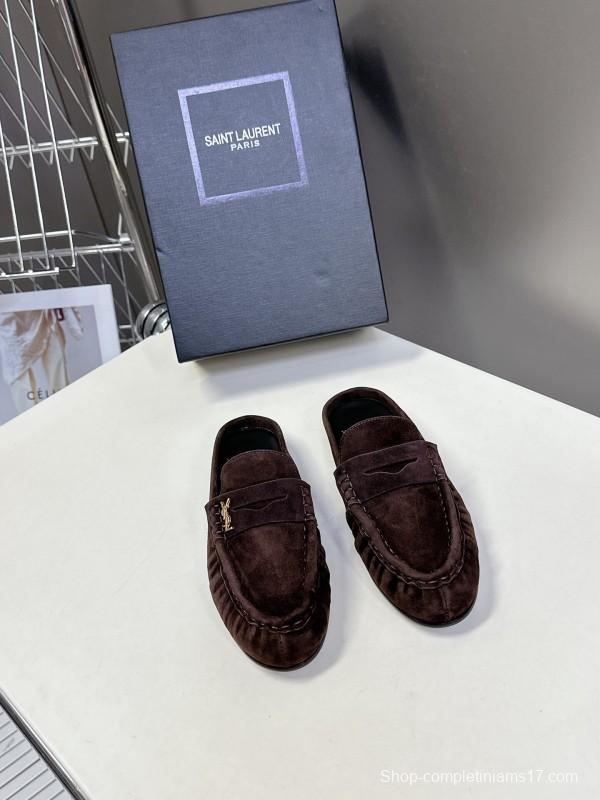 2025 Women Yves Saint Laurent Brown Suede Loafer