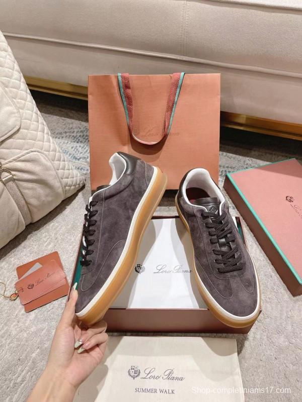2025 Unisex Le Parmentier Grey Suede Leather Sneakers Top Version LY00320(F)/LY00330(M)