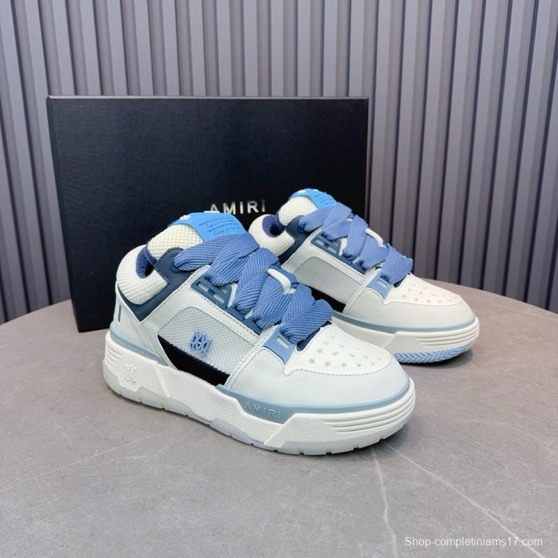 2024 Unisex Amiri Blue White Leather Sneakers MJ00360